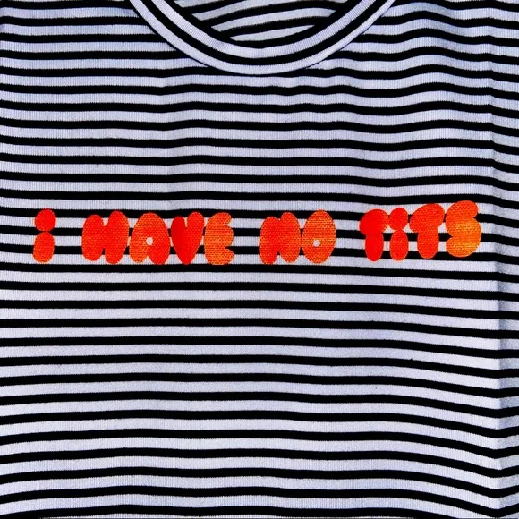 I Have No Tits Crop Tank Top NWT - Picture 2 of 5